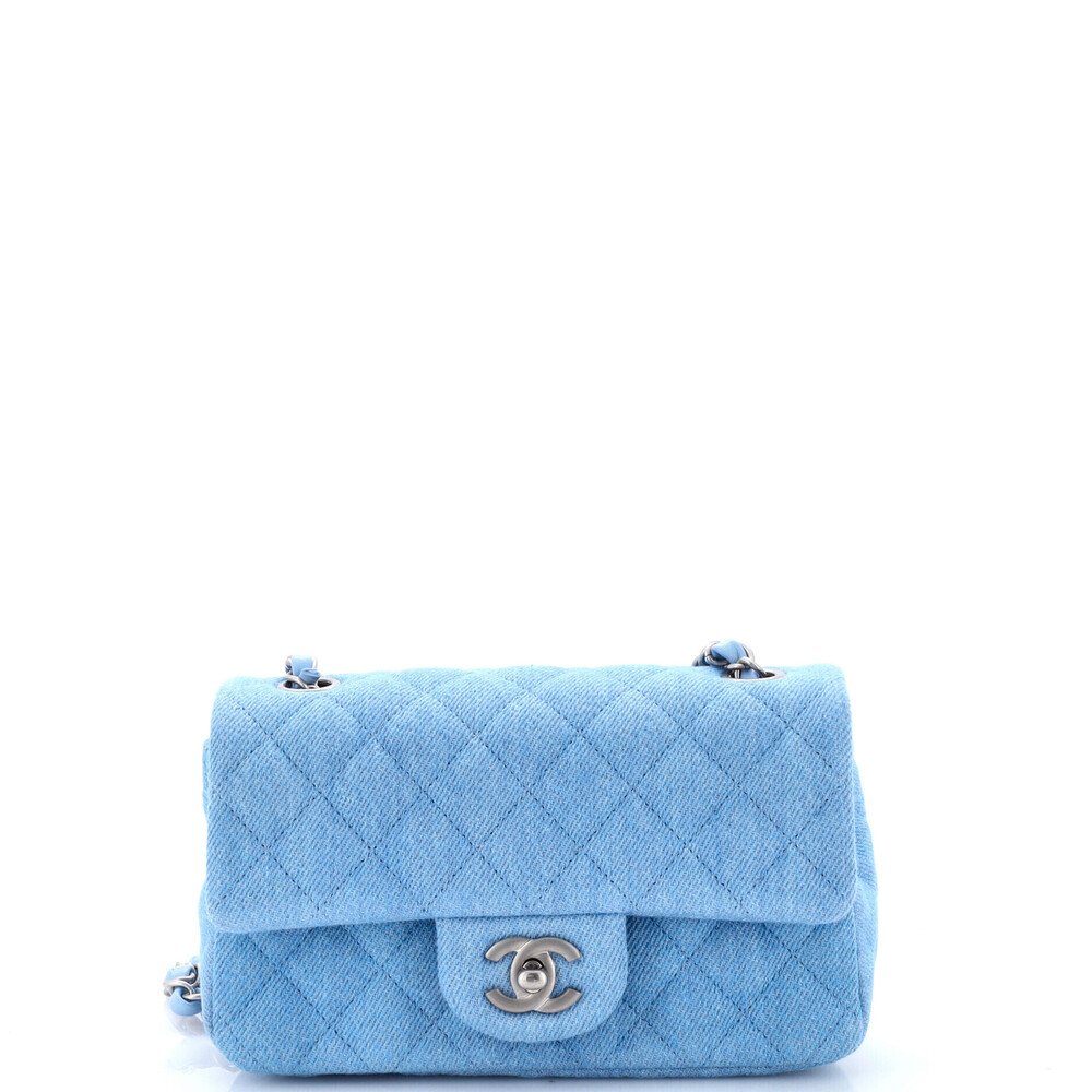 Chanel Mini Classic Single Flap Bag Quilted Denim